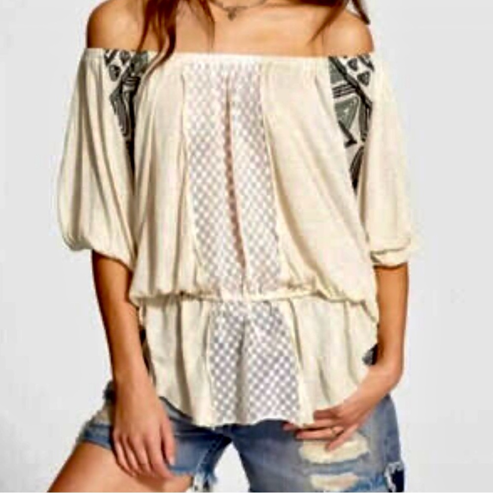 Free People Embroidered Tunic Top